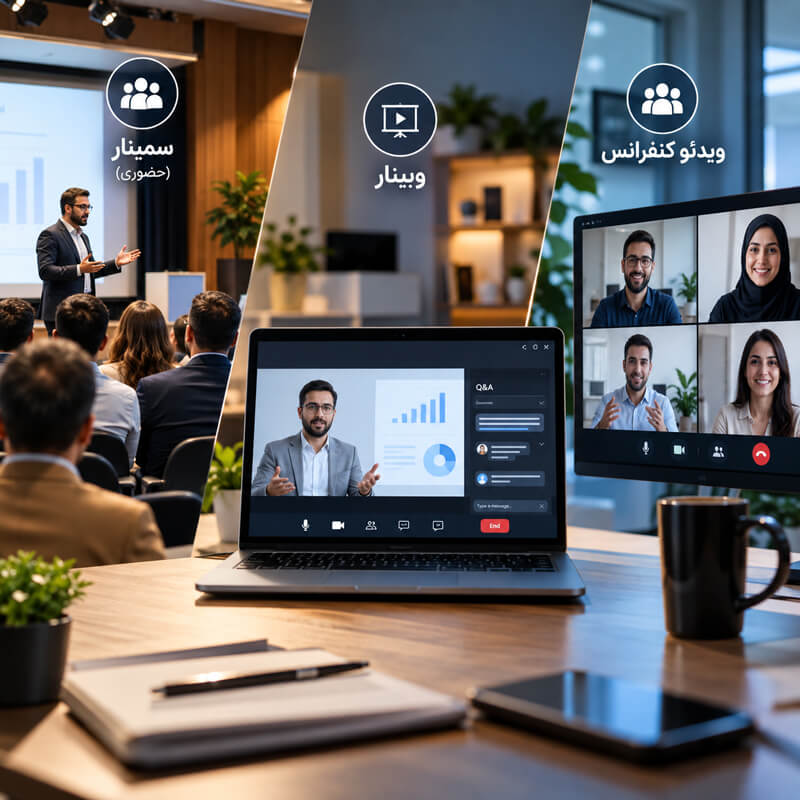 سمینار، وبینار یا ویدئو کنفرانس؟ راهنمای انتخاب ابزار مناسب جلسه شما2026