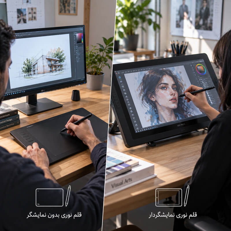 قلم نوری بدون نمایشگر یا نمایشگردار؛ کدام بهتر است؟ قلم نوری بدون نمایشگر یا نمایشگردار؛ کدام بهتر است؟