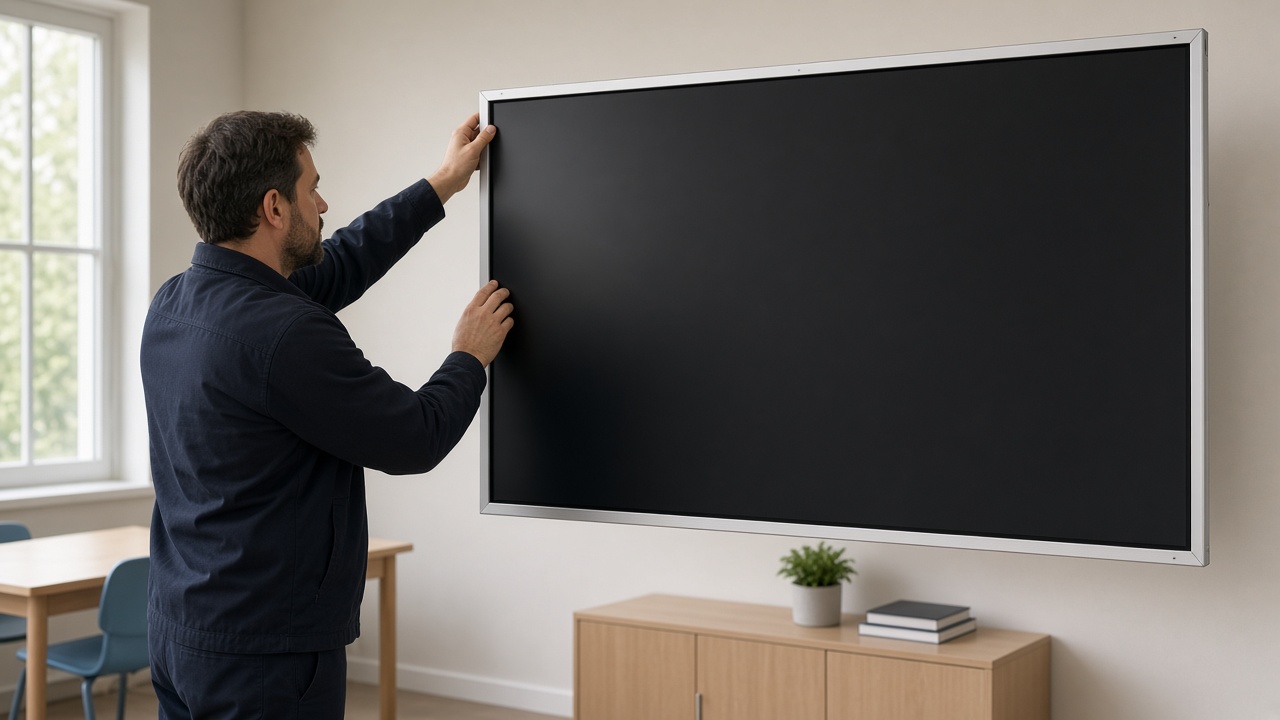 نصب فریم لمسی ساز تلویزیون برای تبدیل تلویزیون به تخته هوشمند