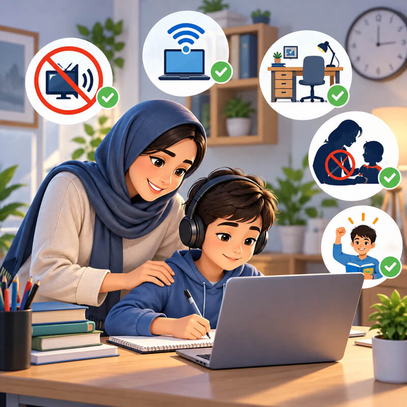 قوانین کلاس آنلاین برای والدین